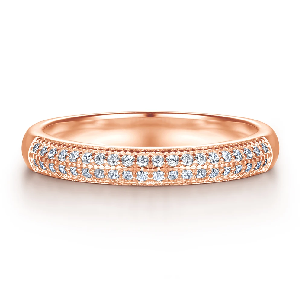 

Sun Star Fine Jewelry New Fashion Ring with Zircon Stone Pure 925 Silver Rose Gold Plated for Wedding or Party
