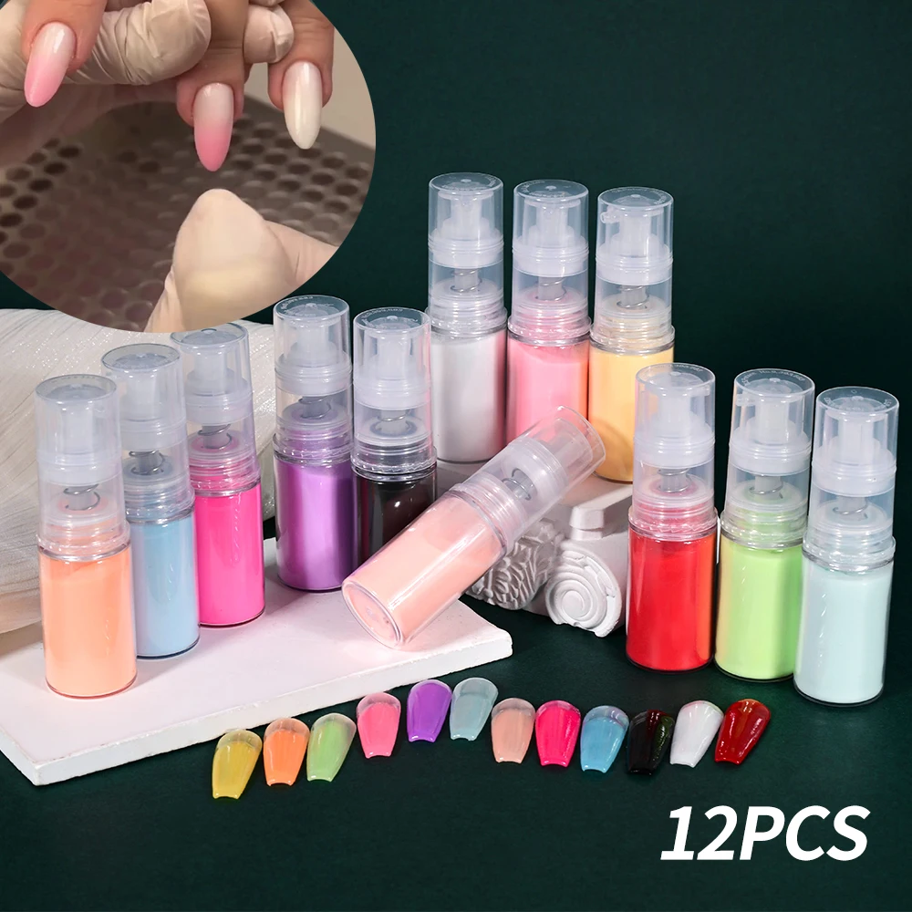 12styles Nail Art Spray Powder Color Gradient Ombre Spray For Nail Create A Few Seconds To Achieve A Gradient Effect Pigment|