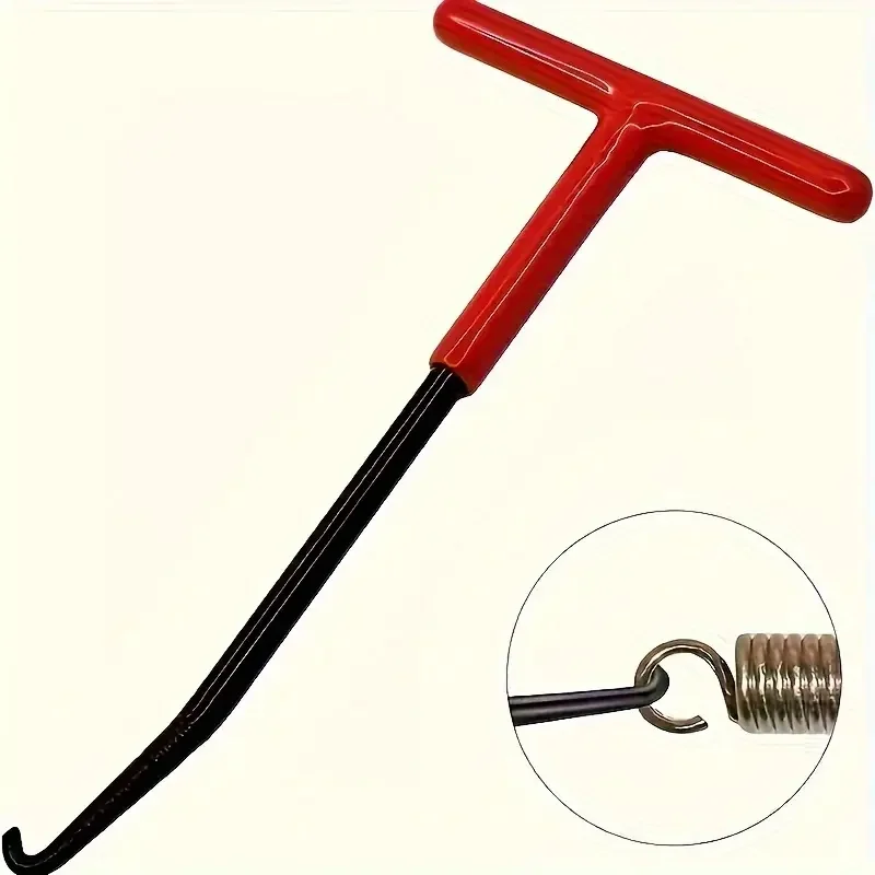 T-Handle Motorcycle Spring Tool for Brake/Clutch/Exhaust. Easy Removal, Tool-Free Operation with Secure Lock. Red/Black.