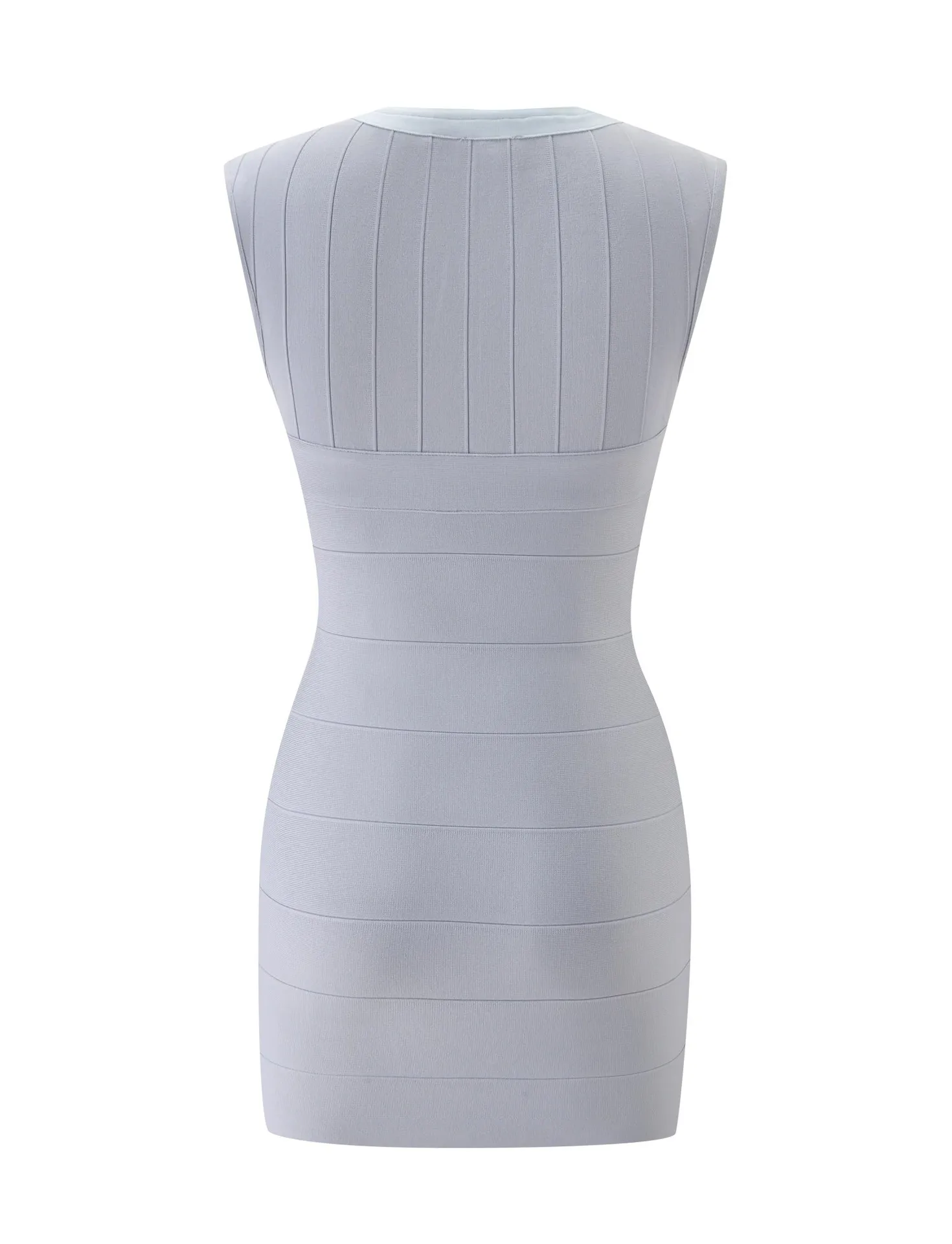 Sexy Elegantes Farbblock-Bandage-Minikleid mit Tiefem V-Ausschnitt, Frontreißverschluss, Flügelärmeln und Figurbetontem Schnitt für Partys – Detail 23