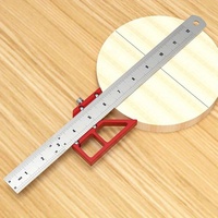 Woodworking Scribe Center Finder Line Drawing Ruler - 45/90 Degree Angle Scribing Marking Gauge - Carpentry Multifunctional Tool