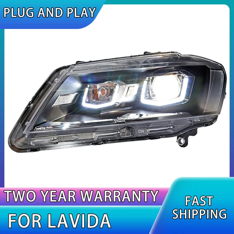 Car Stlying for Volkswagen VW Lavida LED Headlights 2012-2014 DRL Hid Option Angel Eye Bi-Xenon Lens Lamps Accessories