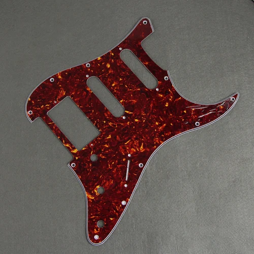 Imagen 2 del producto FLEOR-Juego de golpeador de guitarra SSH de tortuga roja, placa trasera HSS de 4 capas con tornillos de golpeador para guitarra FD ST de 11 agujeros