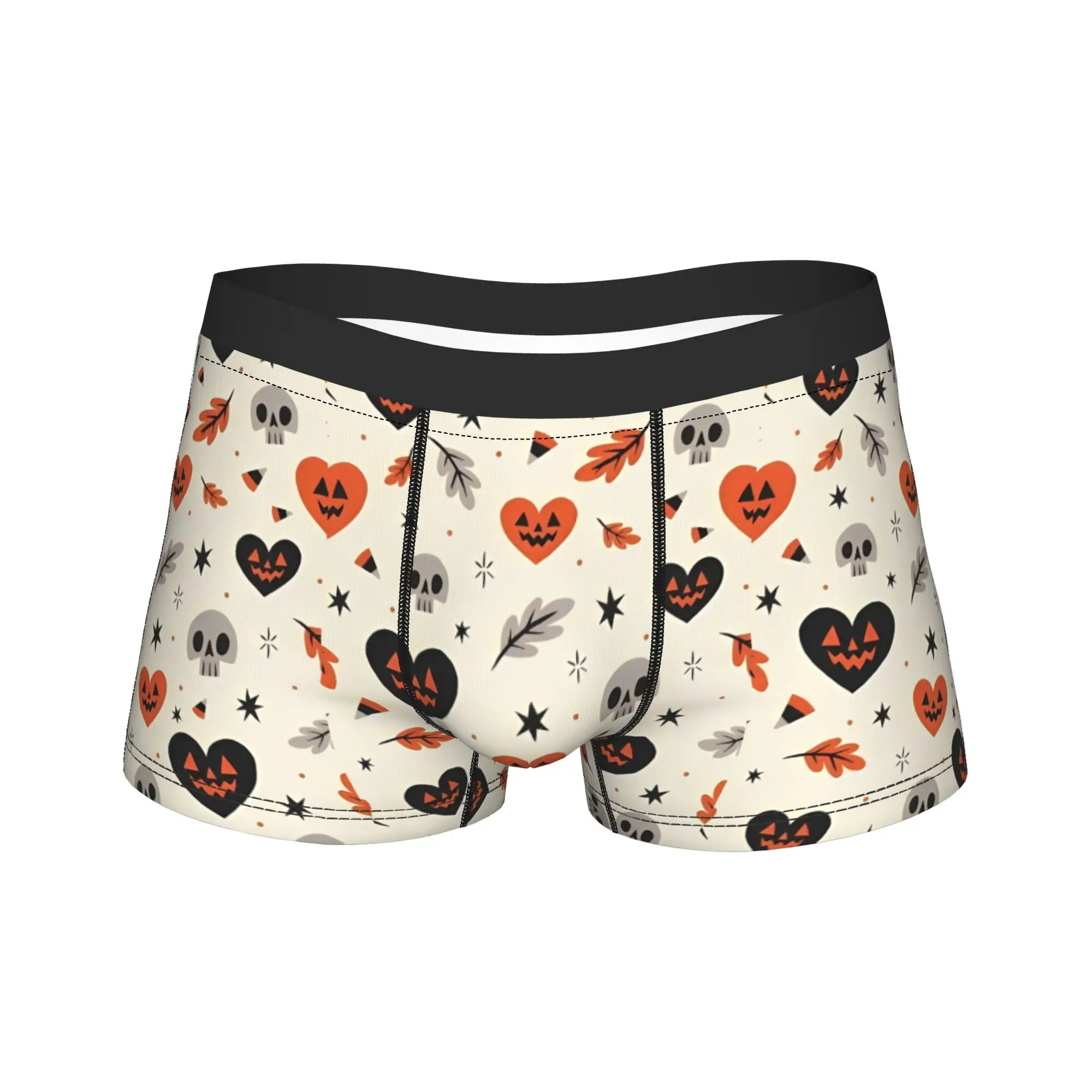 Men Halloween Pumpkins Ghosts Boxer Briefs Shorts Panties Soft Underwear Trick or Treat Kawaii Homme Plus Size Underpants