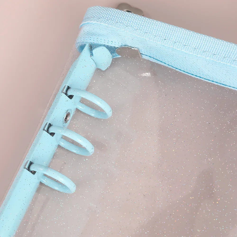 A5 A6 Glitter Zipper Binder Photo Card Collection Book Postcard Organizer Diary Notebook School Stationery