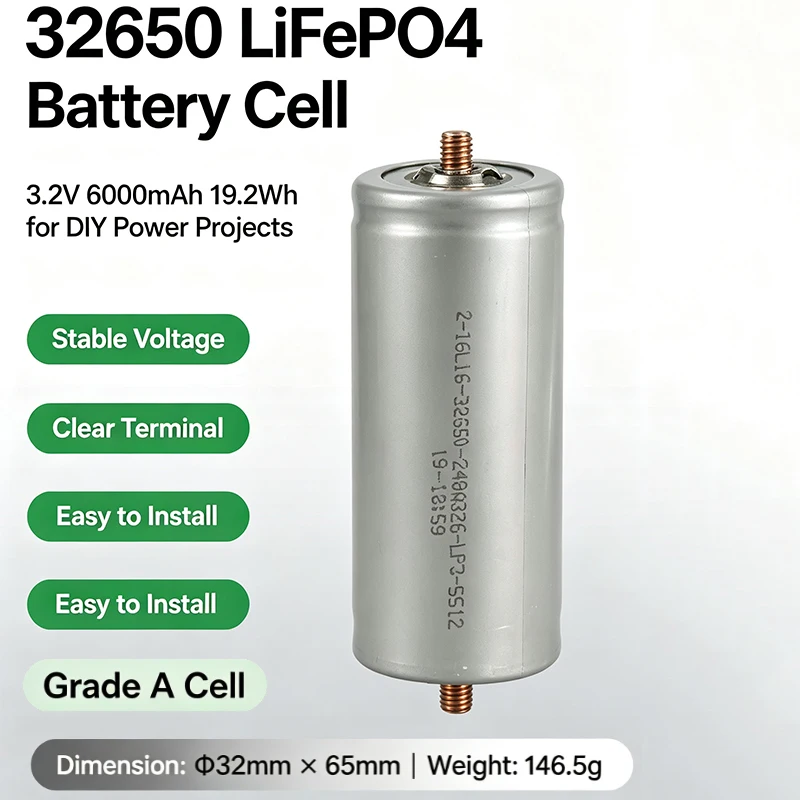 Original 3.2V 6000mah 32650 Lifepo4 Battery Rechargeable Power Batteries High-speed Large Capacity Lithium Iron Phosphate Cell