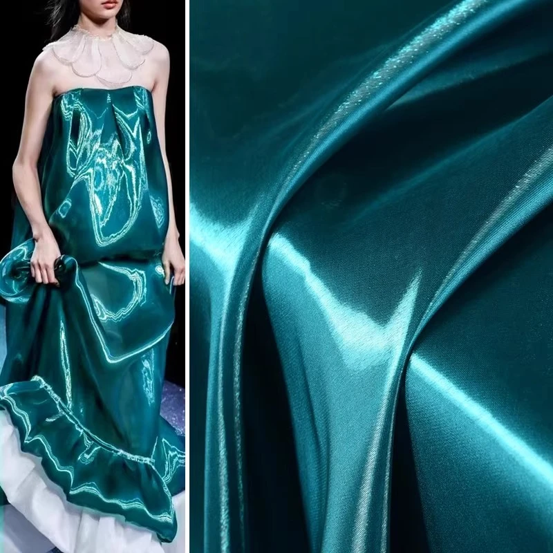 

Синий жидкий водный блеск атлас — супер яркий, утолщенный, гладкий, поддерживающий жесткий, специально для платьев/брюков/выступлений