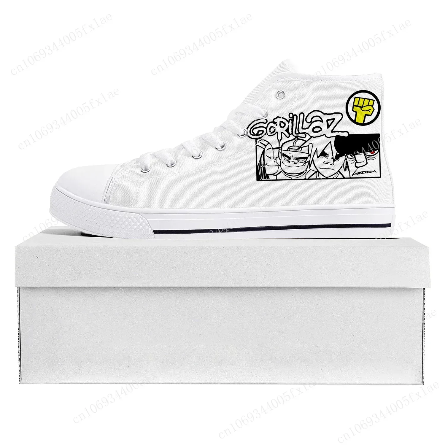 Gorillaz Band High Top High Quality Sneakers Mens Womens Teenager Canvas Customized Sneaker Casual Couple Shoes Custom Shoe