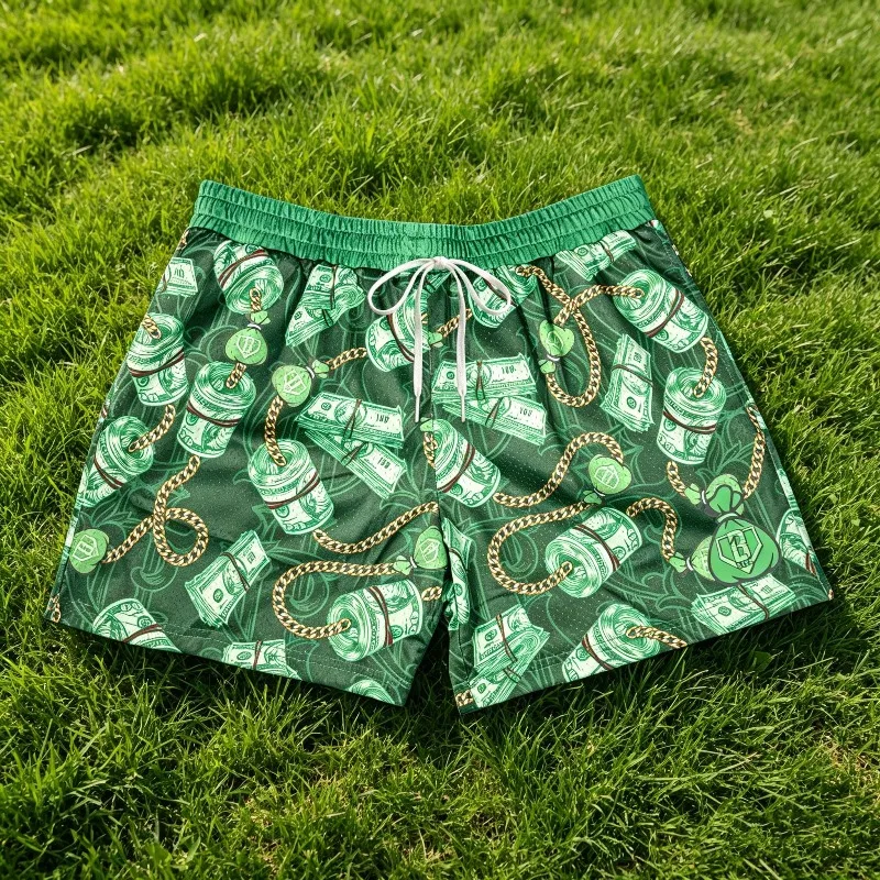 

2026 New Banknote Printed Men's and Women's Casual Shorts Stack Season Youth Shorts Baseball Lifestyle 101 Sports Shorts
