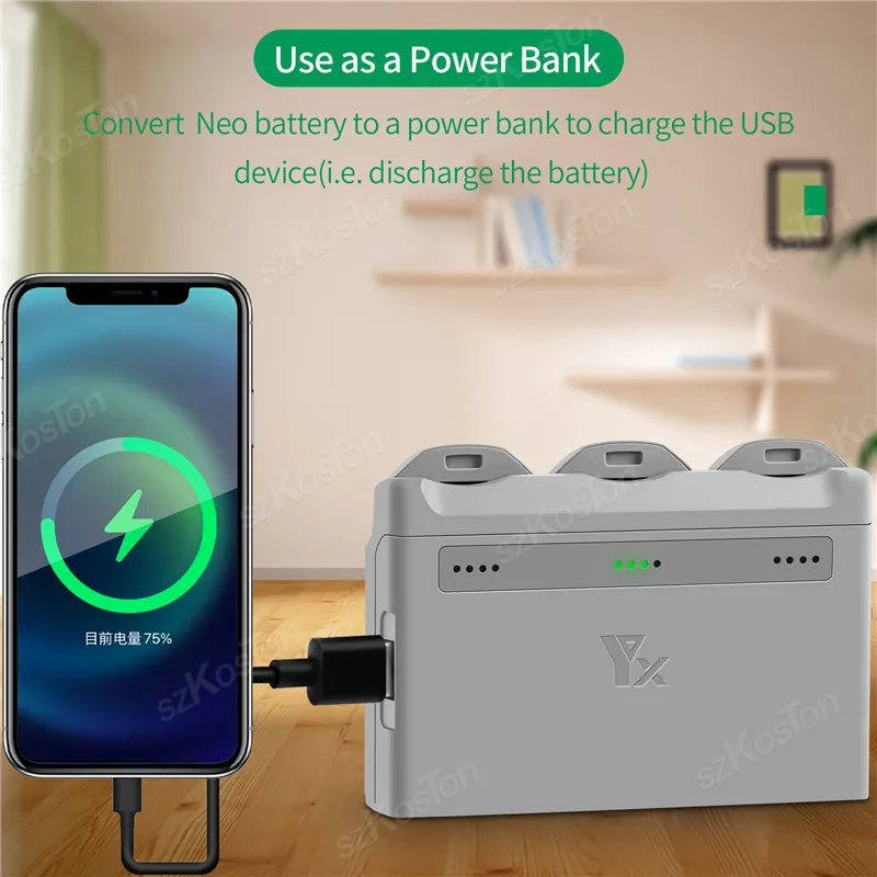 3-Ways Battery Hub For DJI NEO Fast Battery Charging Box Portable Carrying Battery Charging Case For DJI NEO Drone Accessories