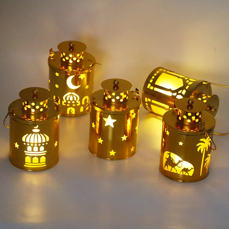 

Muslim Ramadan Decoration Small Lantern Led Lights Eid Mubarak For Home Eid al-Fitr Aid Moubarak Party Hollow Decoration 2026