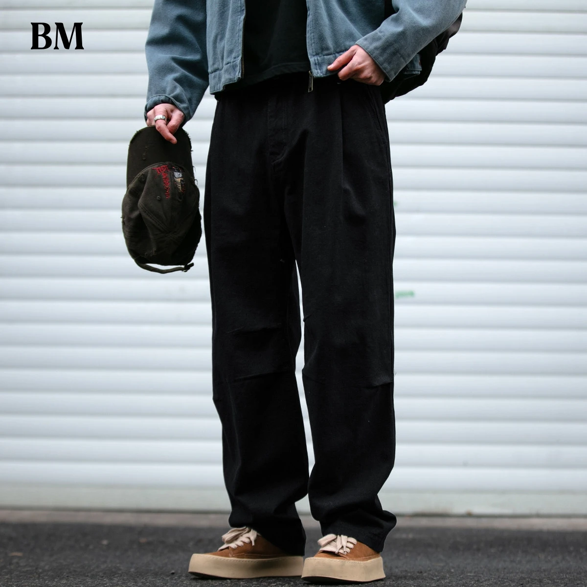 Mens Cargo Pants Enzyme Washed 100 Cotton Loose Fit Streetwear Korean Casual High Quality Work Pants Comfort Fashion Trousers
