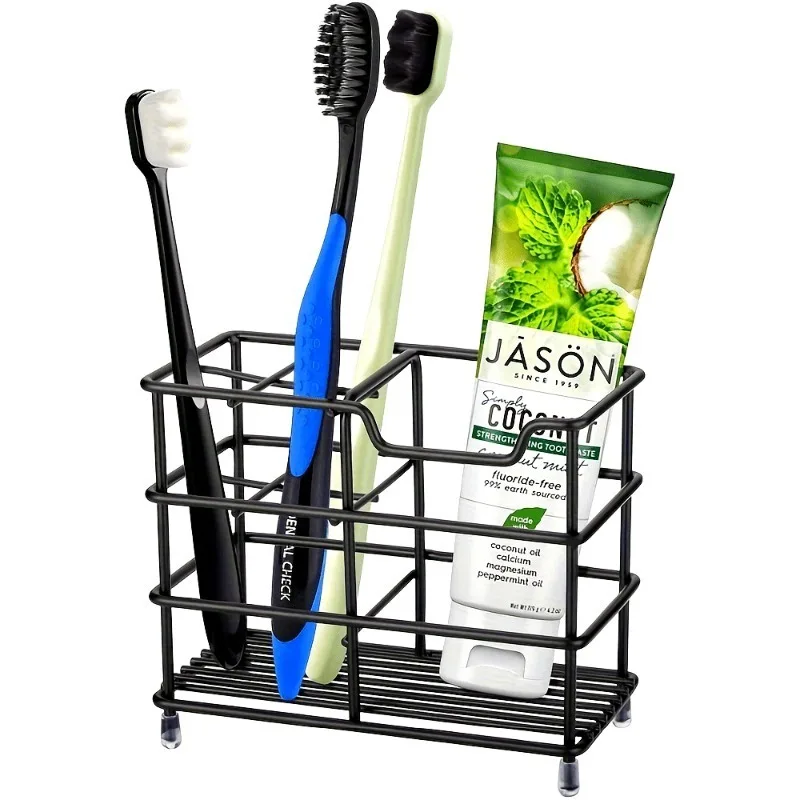 Stainless Steel Bathroom Toothbrush Holder Toothpaste Holder Stand Bathroom Accessories Organizer
