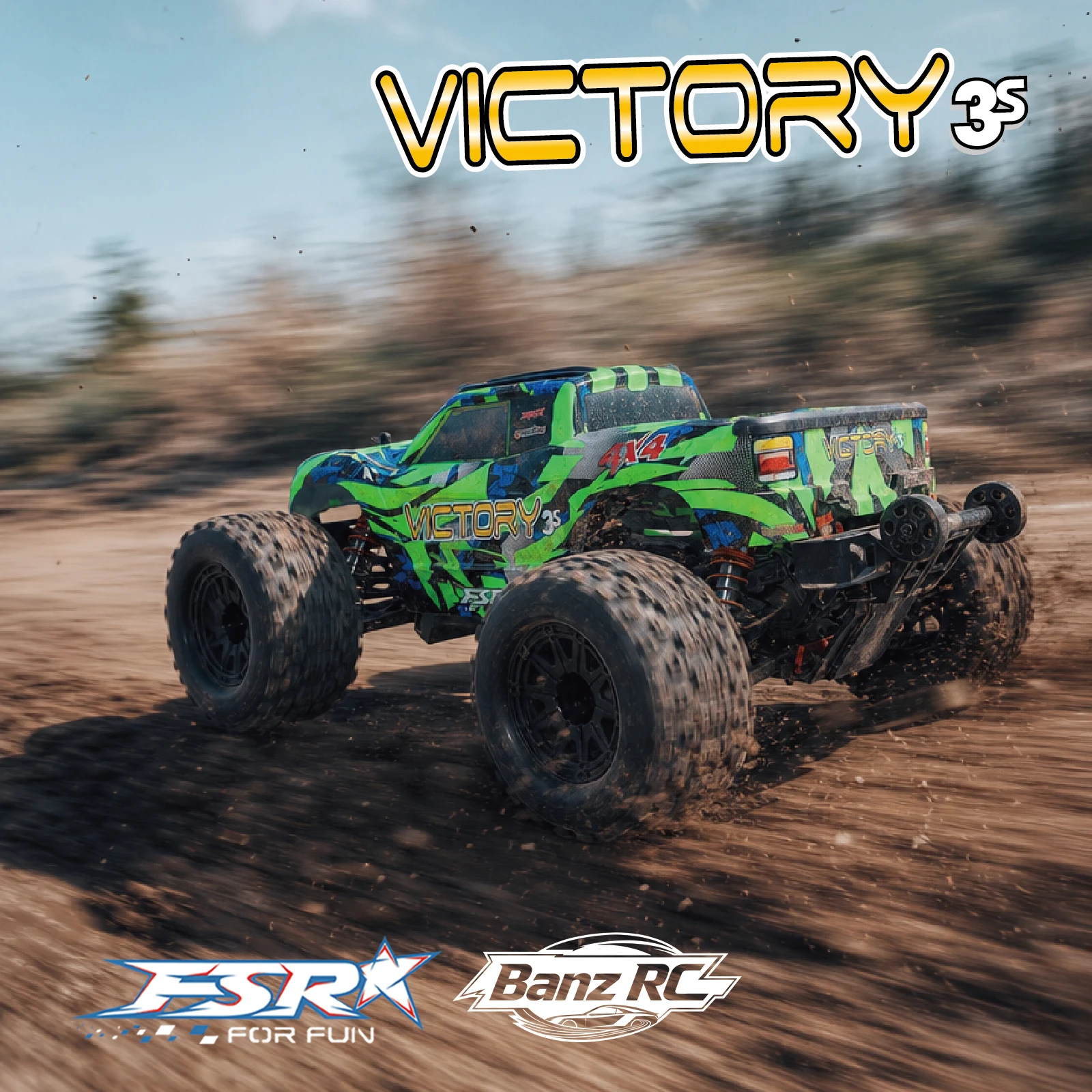 FSR Small Tank RC Short Course Truck, 1/10 4WD Electric Remote Control Car, Brushed Motor High-Speed Off-Road Hobby Racing Model