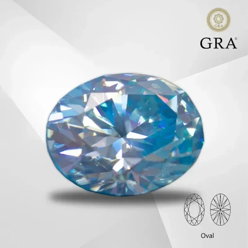 

Оптовая продажа, муассанит, свободный камень, аквамарин, цвет овальной огранки, драгоценный камень, выращенный в лаборатории бриллиант для продвинутого изготовления ювелирных изделий с сертификатом