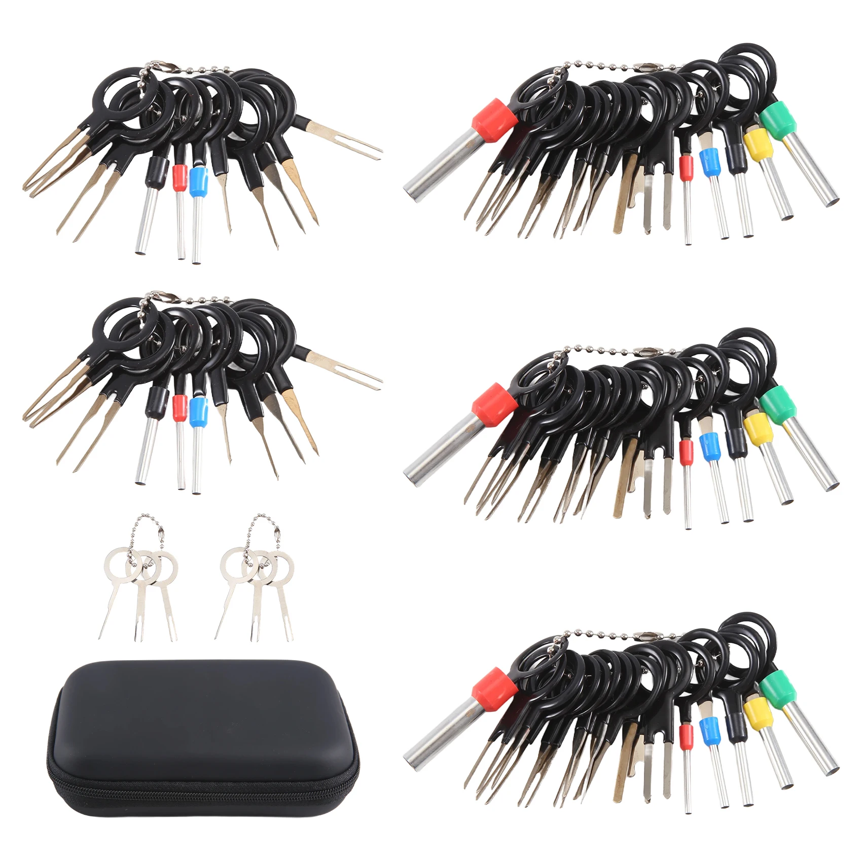 A02G 82PCS Terminal Extractor Removal Tool Kit Depinning Key Tool Set for Car Household Devices, Wire Connector Tool with Bag