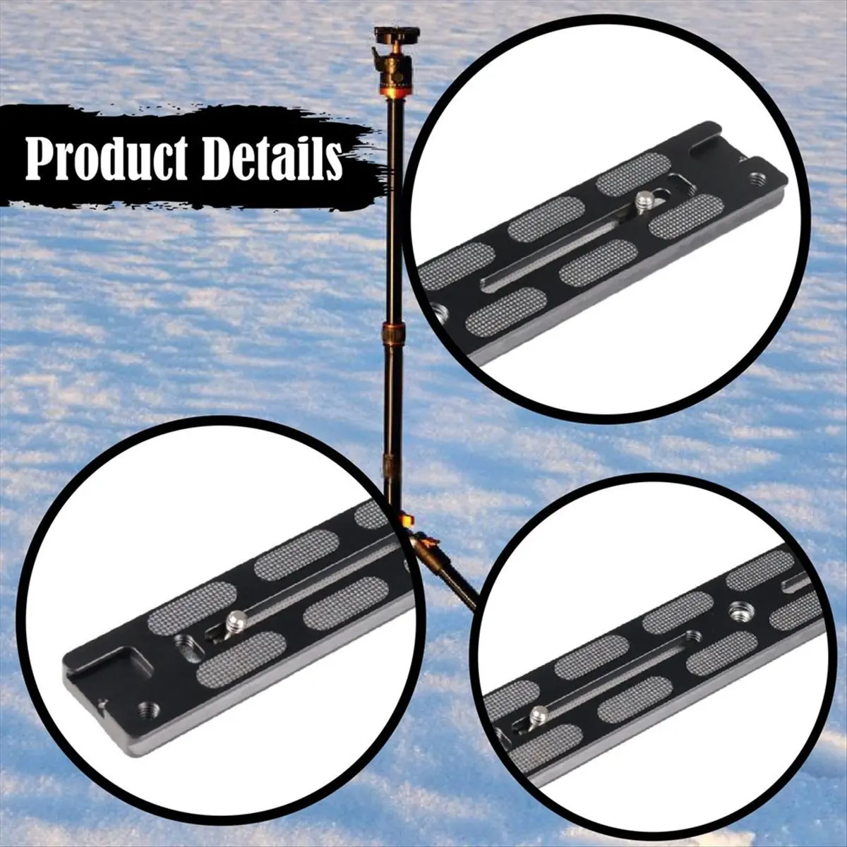 38cm Camera Tripod Quick Release Plate Fixing Holder Telephoto Bracket Support Install Aluminum Alloy Cold Shoe Mount
