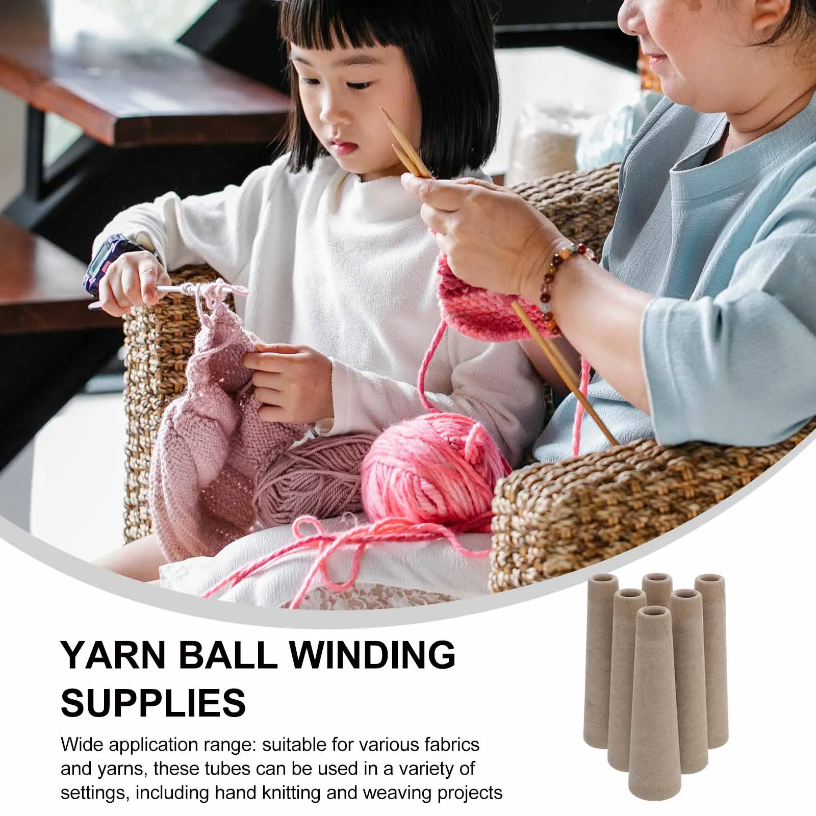 

6pcs Yarn Winder Holder Tube Paper Core for Wool Cones Spools DIY Knitting Machine Supply Crochet Tool Parts Storage