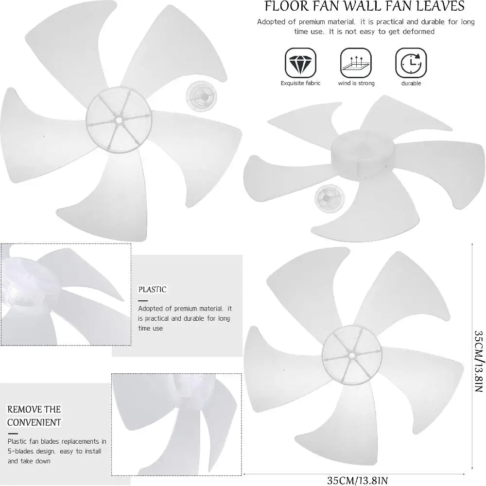 Plastic Fan Blade - 16 Inch Fan Blade  5 Leaves Plastic Floor Fan Table Fan Blade Thickened  Pedestal Fan Blades Fan Parts Acces