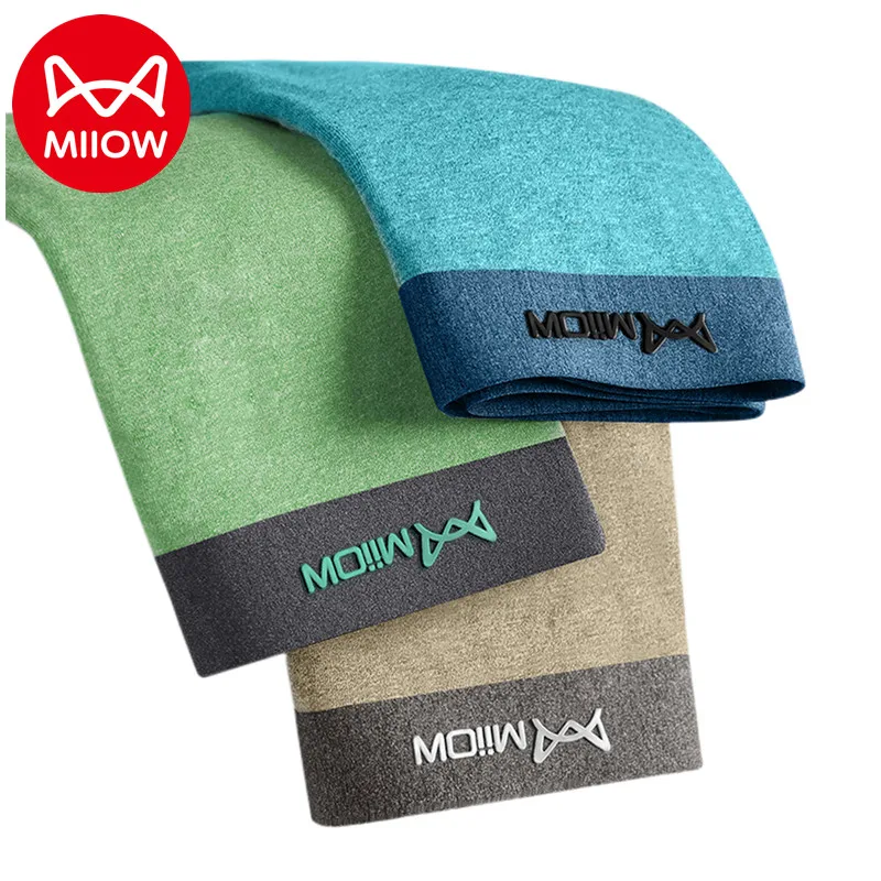 MiiOW-Boxer antibacteriano de grafeno masculino, cuecas de seda gelo, boxers masculinos de algodão, calções de cor sólida, 3 peças, 3A