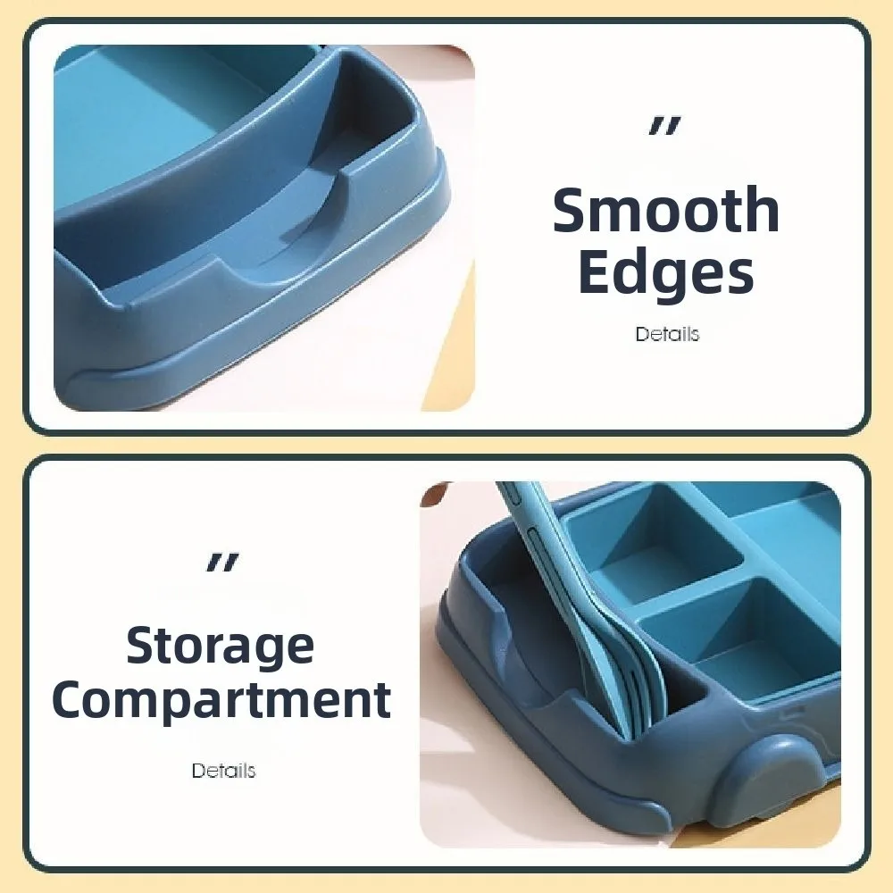 Creative Car Shaped Dinner Plate Detachable Cartoon Children's Tableware Set Compartment Wheat Straw Feeding Food Tray