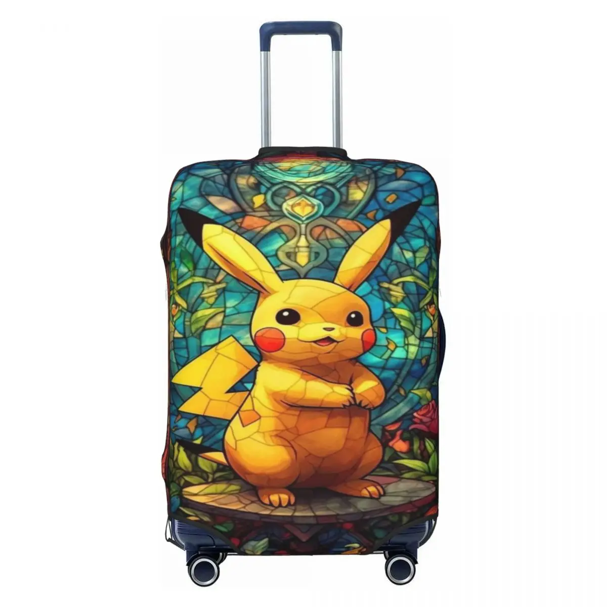 

Custom Bikachus Glass Puzzle Luggage Cover Elastic Travel Suitcase Protective Covers Suit For 18-32 inch