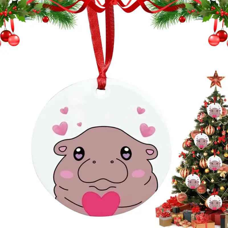 

Christmas Tree Ornaments cute Hippo Ornament for Christmas Tree Lover Gift Ideas Christmas tree Ornaments Cartoon Hanging Decor