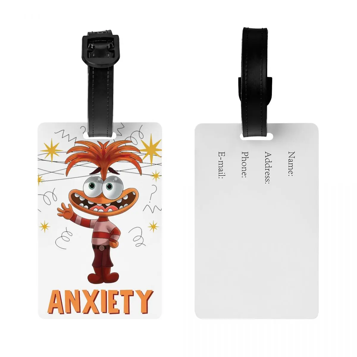 Luggage Tag Inside Out Anxiety Cartoon Holder Baggage Boarding Tags ID Address Luggage Bag Case Tags Women's Suitcase Tag Gift