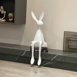 Home Decoration Accessories Living Room Bedroom Coffee Table Cabinet Book Corner Animal Sculpture Modern Cartoon Rabbit Statue