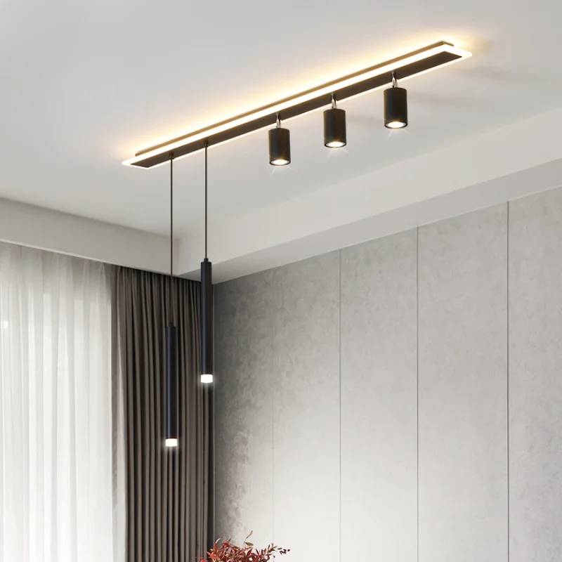 Long strip ceiling lights full spectrum eye protection simple chandelier bar counter dining room dining table lighting fixtures