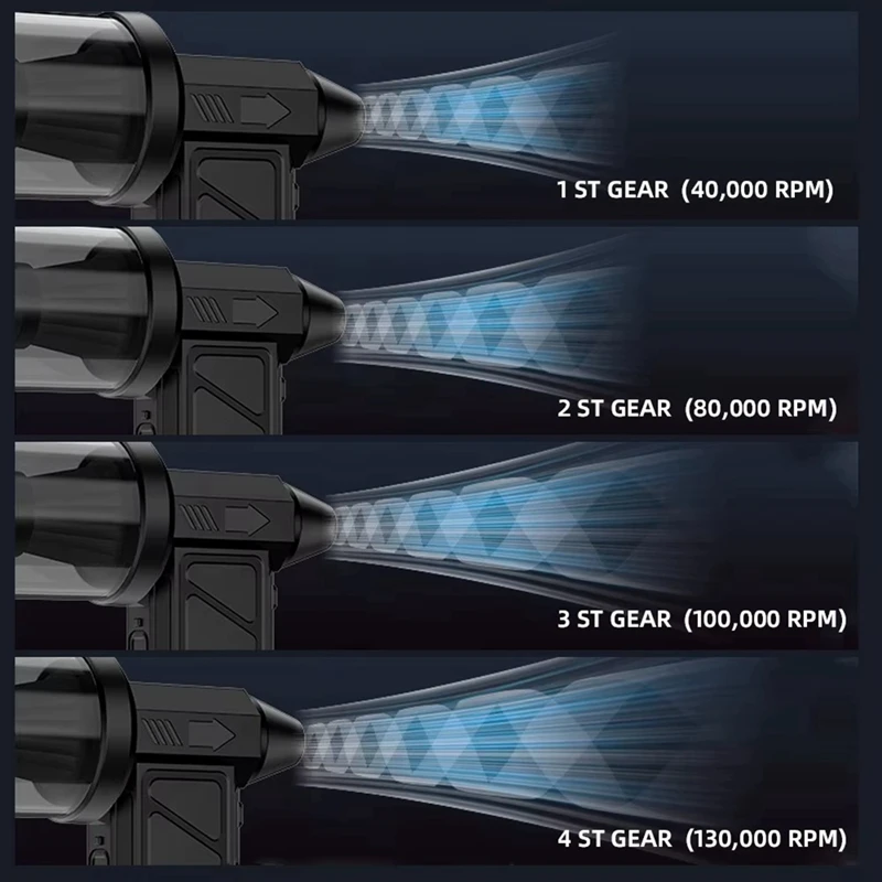 ABDJ- 130000 Rpm turbo jet ventilador de ar elétrico motor sem escova violenta velocidade do vento poeira soprando ventilador recarregável