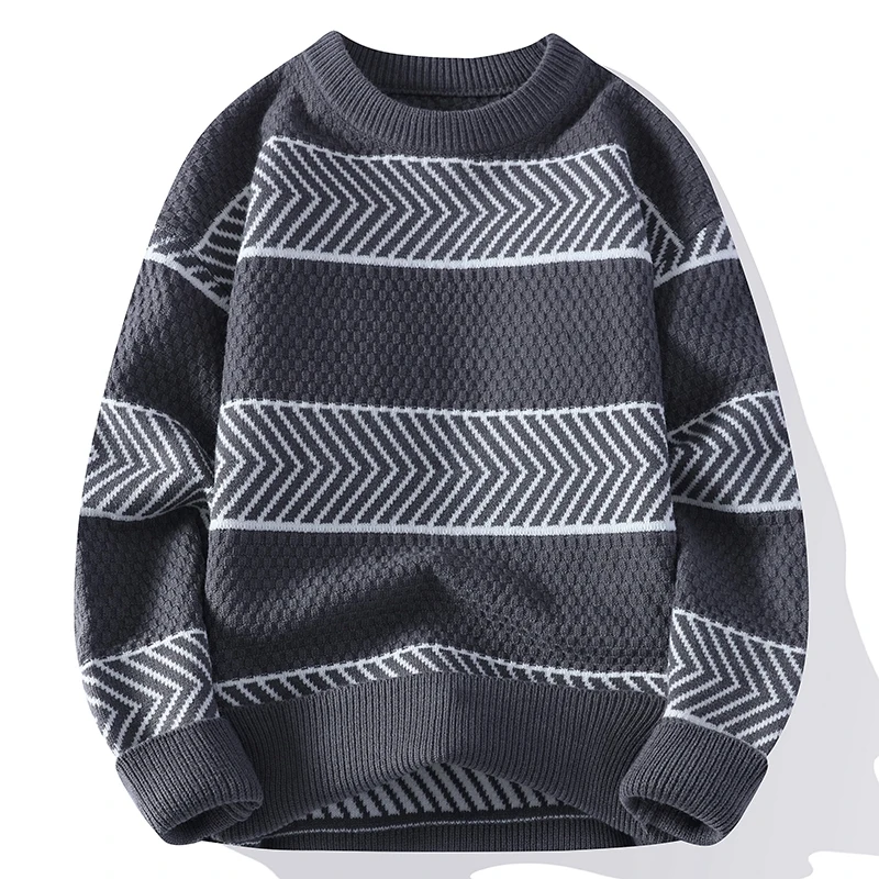 Autumn Winter New style Stripe pattern Men's High-Quality Fashion Trend Sweater Casual Comfortable Warm Sweaters men size M-4XL