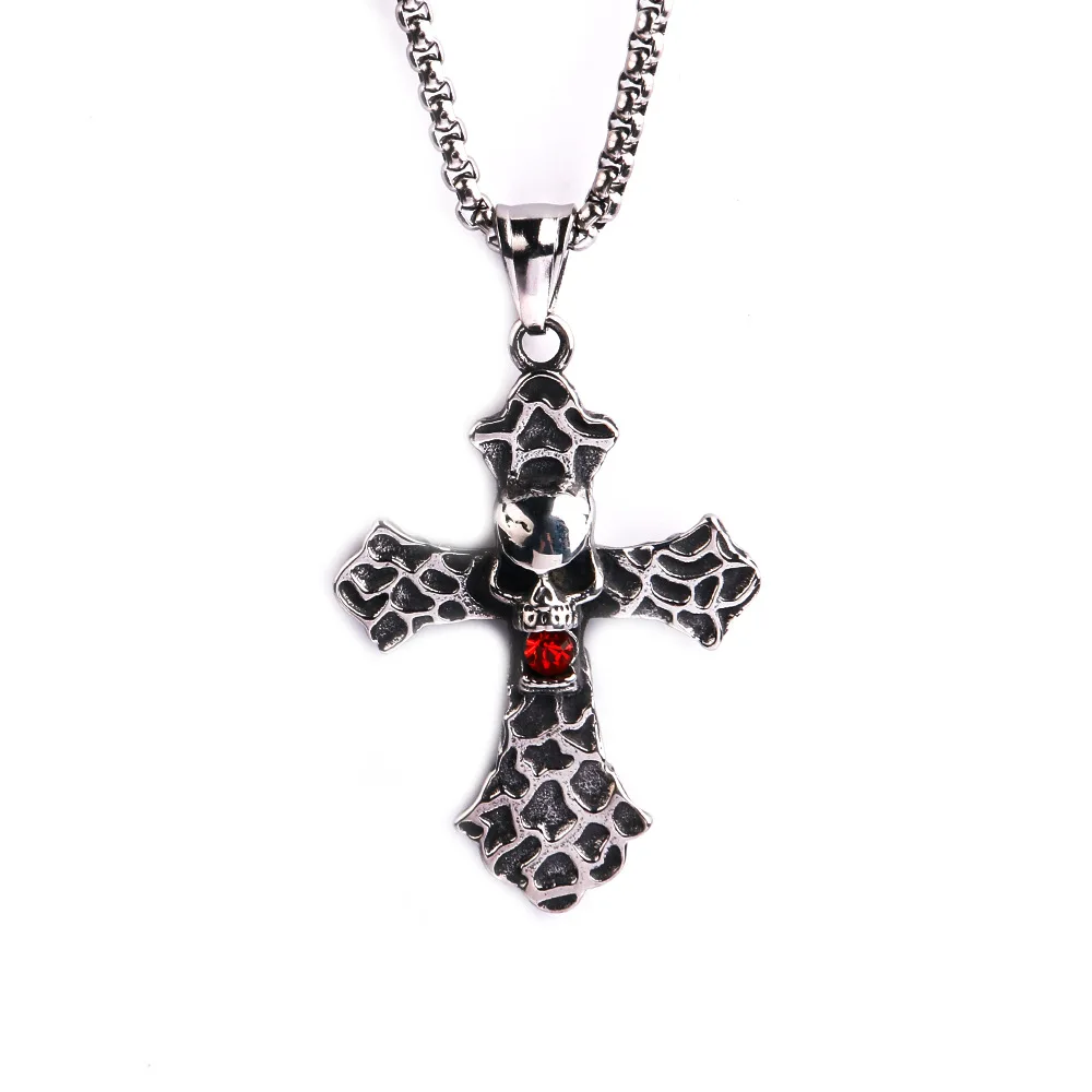 

Gothic Skull Cross Stainless Steel Men Women Necklaces Pendants Chain Punk Trendy Fashion Jewelry Wholesale Dropshipping