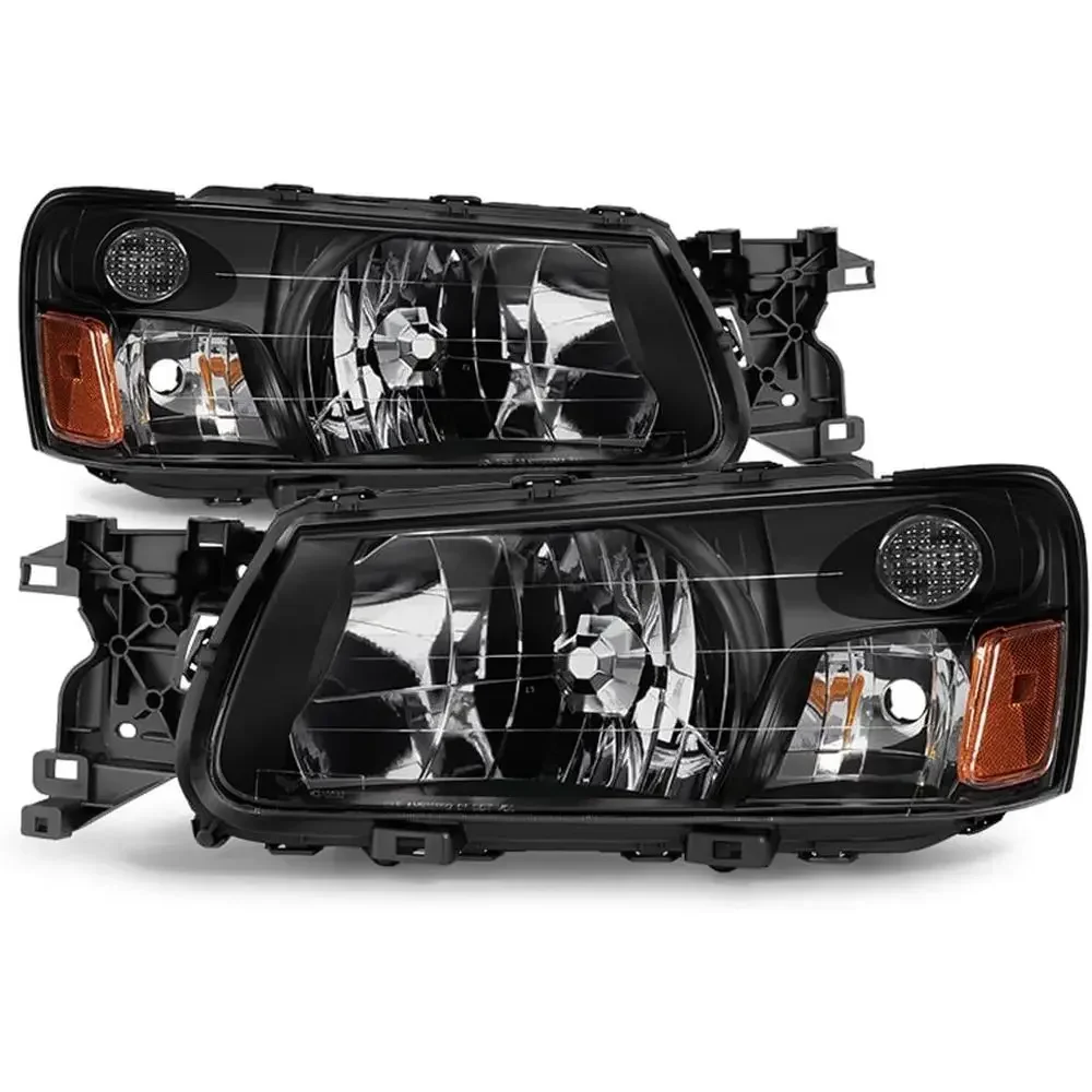 

- For 2003-2004 Subaru Forester Headlights Headlamps Aftermarket 03-04 Set Driver + Passenger Side