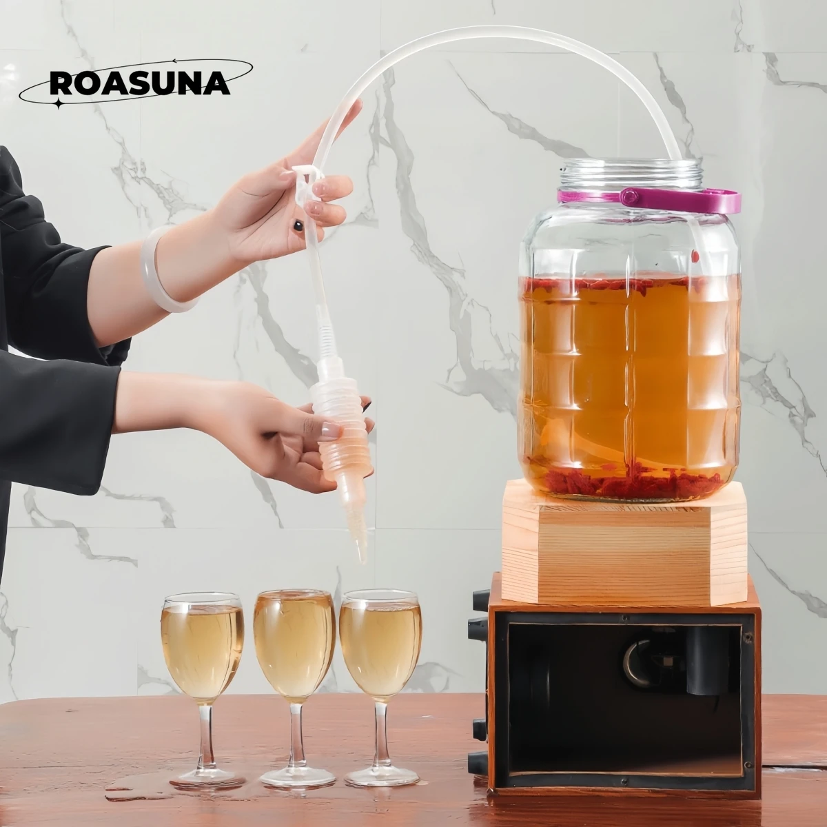 مجموعة تخمير المنزل: سيفون من الدرجة الغذائية للنبيذ والبيرة مع قش مبرد غير قابل للإقلاع وتخمير فلتر النبيذ المنزلي الفعال