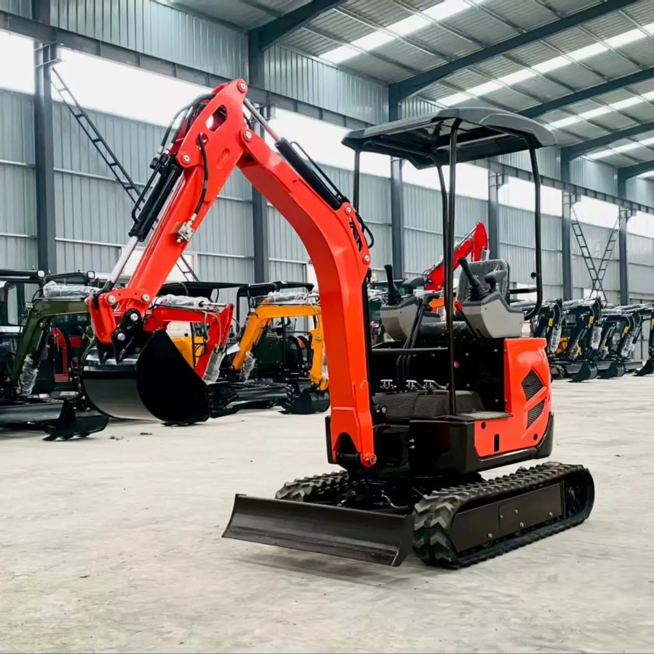 2Ton Mini Excavator Kubota 3-Cylinder Water-Cooled Diesel Engine Hydraulic Pilot Telescopic Track Swing Boom Digger for Farm Gar
