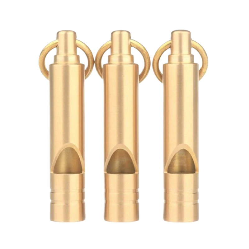 Multifunctional Brass Emergency Survival Whistle Portable Keychain Outdoor Tools Whistle For Camping Hiking