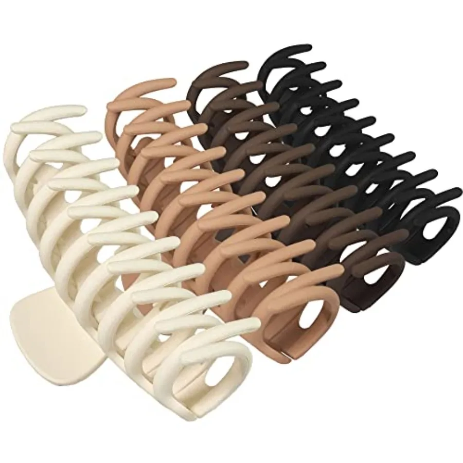 OWIIZI Large Claw Clips, 4.3 Matte Hair Clips for Women's Long Thick Hair, Non-Slip Barrette Clips 4packs