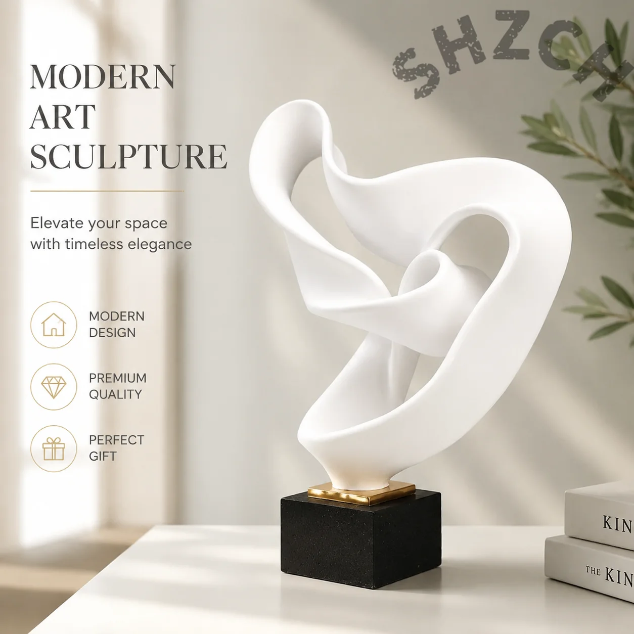 Nordic Resin Abstract Statue Modern Interior Decoration Statue Living Room Bedroom Study Desktop Gadgets Home Decoration