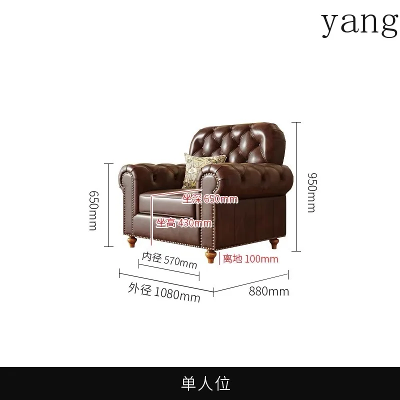 CX retro straight row sofa living room combination villa antique furniture