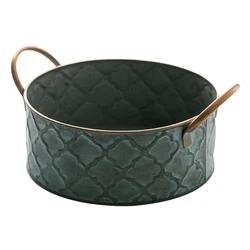 Iron Bread Basket Retro Metal Storage Basket Fruit Container Vintage Serving Tray with Handles Home Decoration