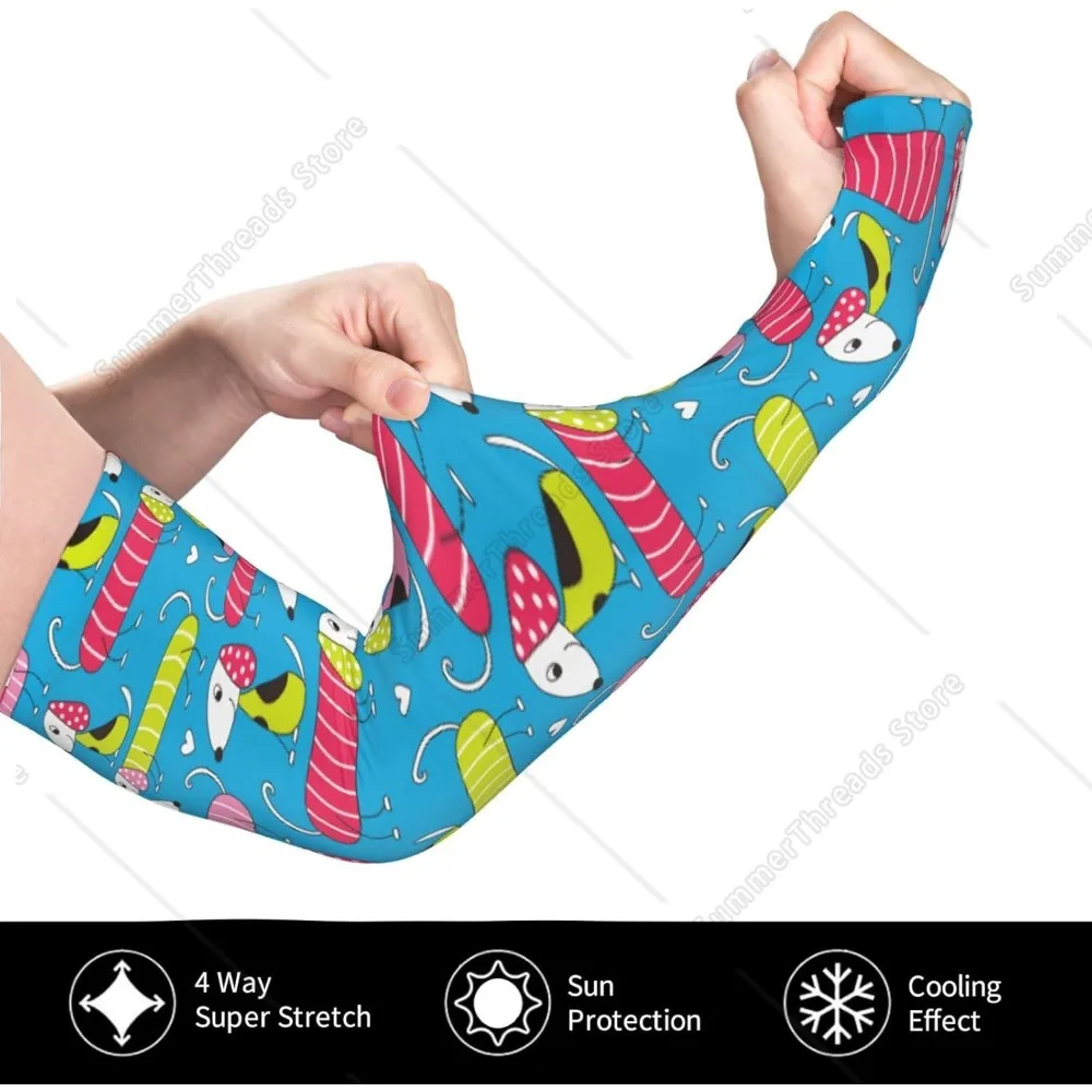 Manicotti rinfrescanti per uomo donna Protezione UV - Manicotti per tatuaggi per cuccioli di cane bassotto freddo per coprire le braccia
