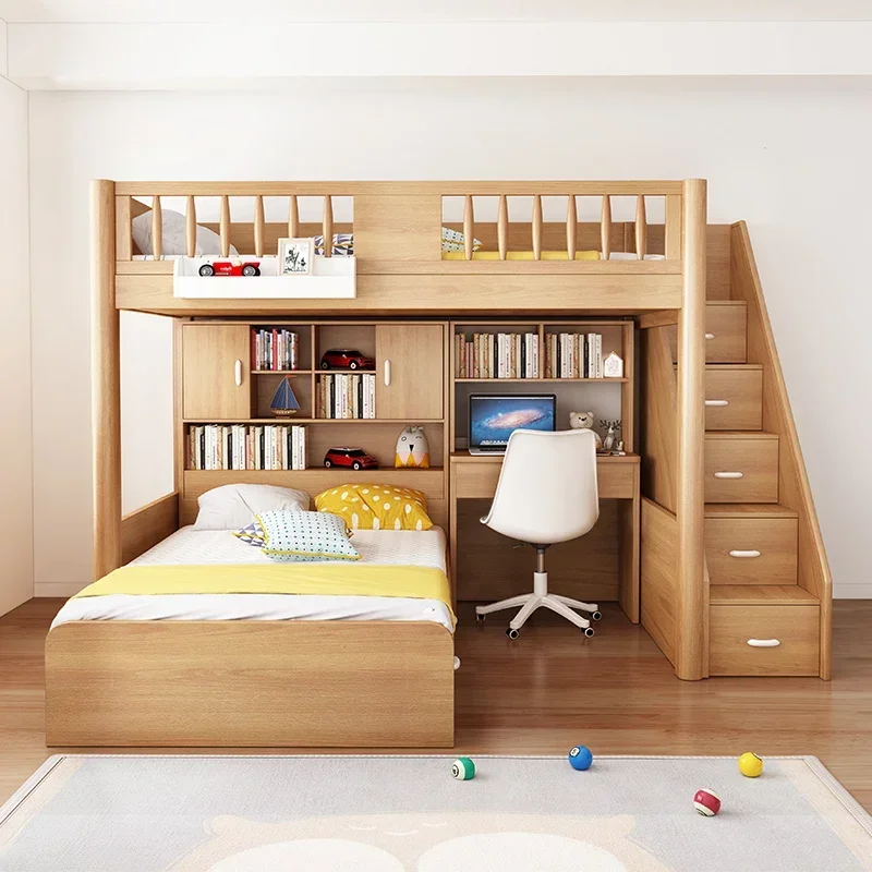children's high and lower beds small apartment type space-saving dislo Staggered upper and lower beds upper and lower tables