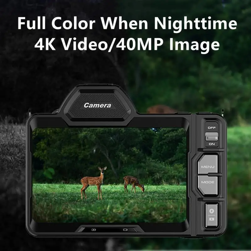 4K Night Vision Camera  WIFI APP Full Color Night Range 800m Sony Zoom 400X 40mp Image 18650 64GB Card for Hunting Camping