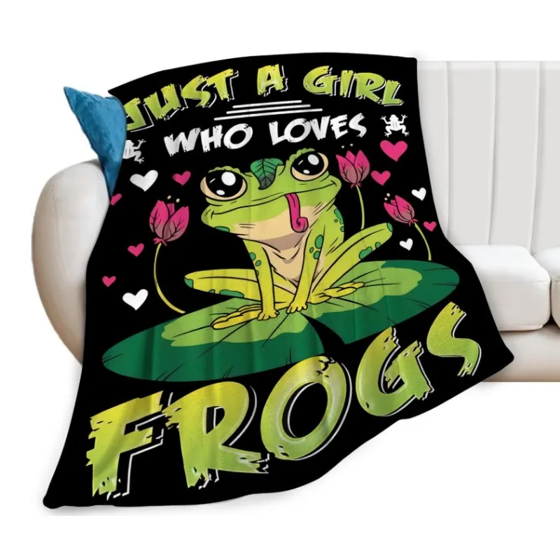 

Just a girl blanket who likes frogs, soft, warm and comfortable frog lotus throw blanket, adult women girls boys gift