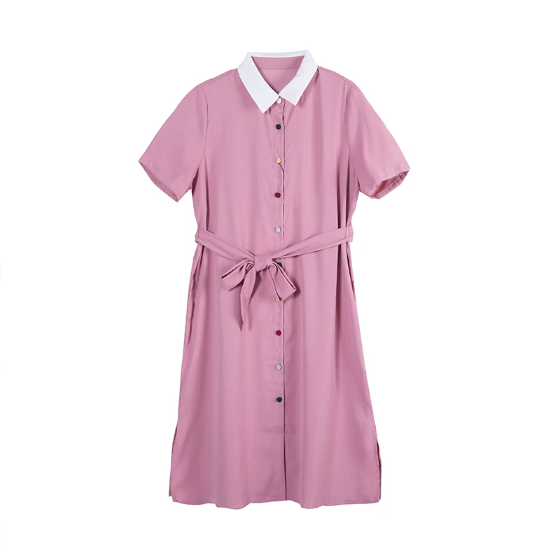 Estate nuova serie Sle Nan Dr Color Colion colletto legato in vita Colore Bule Dr per donna Altro materiale