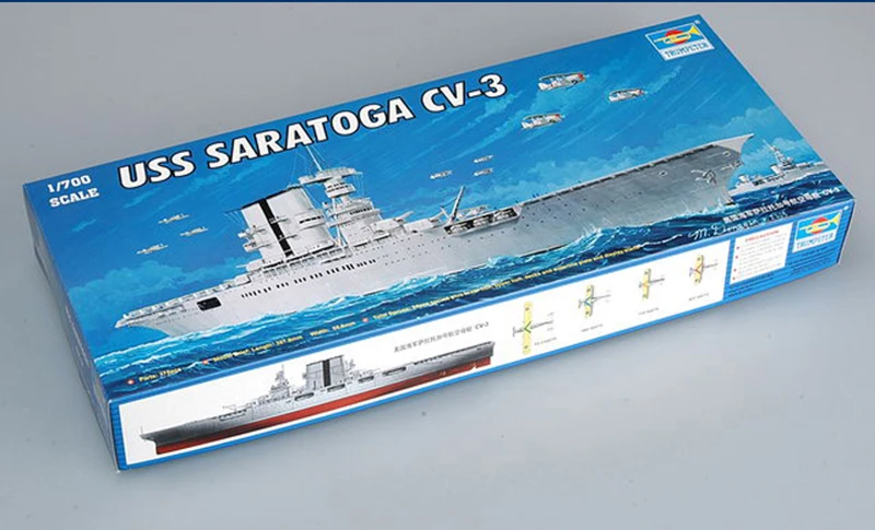 Toys Trumpeter 05738 1/700 Scale USS Saratoga CV-3 Aircraft Carrier Model Kit Warship DIY Model Building Kits Gift TH05440