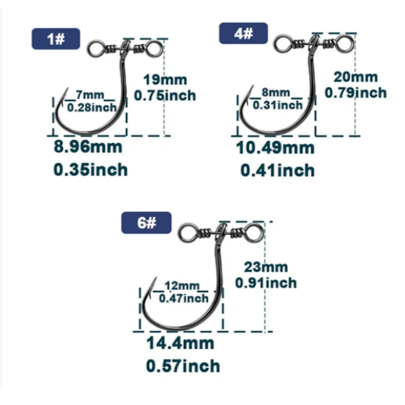 ISURE MARINE Eight Character Ring Fish Hook Combination Double Hole Rotary Balance Single Hook With Inverted Thorn Fishing Hook