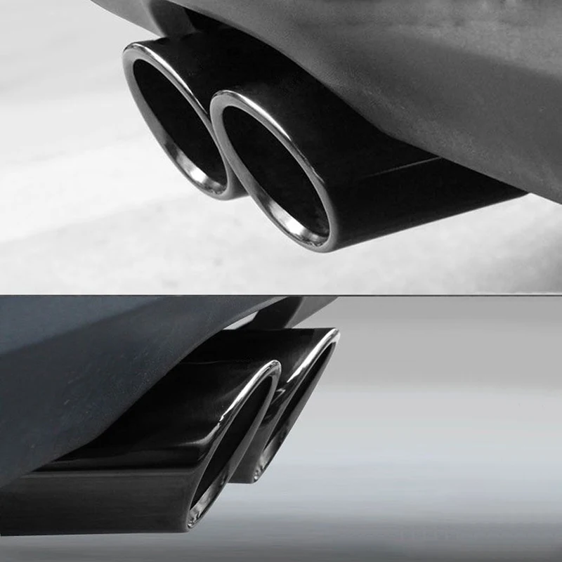 2Pcs 70mm Car Exhaust Muffler Tip Cover For BMW F30 2013-2018 E92 E90 3 Series GT 325i 328i Stainless Steel Accessories