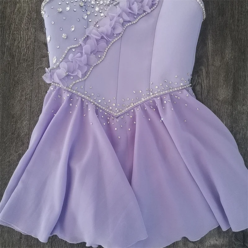 Profissional tamanho personalizado crianças meninas mulheres adulto moderno ballet desempenho wear lavanda lírica chiffon dança vestido trajes